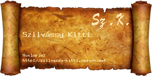 Szilvássy Kitti névjegykártya