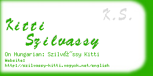 kitti szilvassy business card